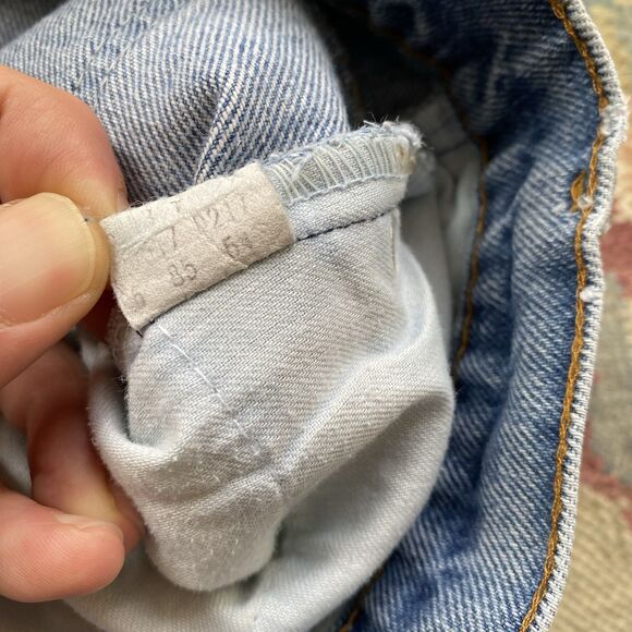 Vintage Levi's 517 0217 Faded Blue Jeans Bootcut Flare 34x33 1985 Orange Tab - Picture 6 of 8